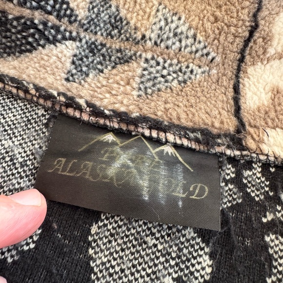 Vintage Pure Alaska Gold Fleece Print Jacket Mens M Y2K 90s Winter Full Zip USA - Picture 5 of 13